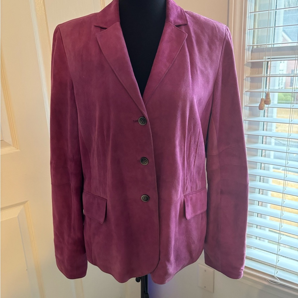 Jones New York Deep Purple Suede Blazer